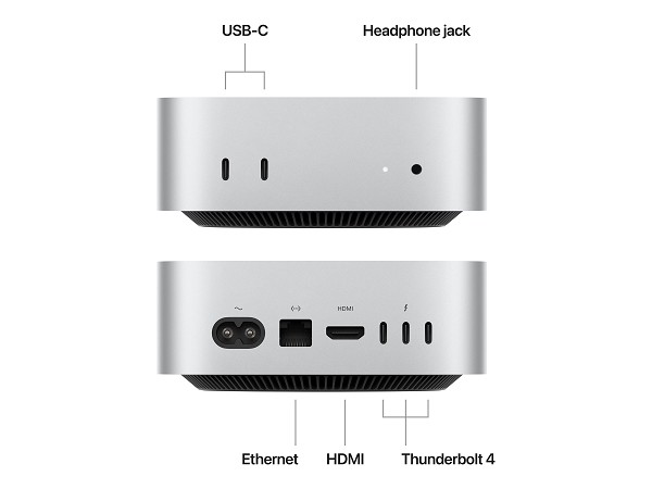 Preview: Apple Mac mini - M4 - RAM 16 GB - SSD 512 GB - App hinten