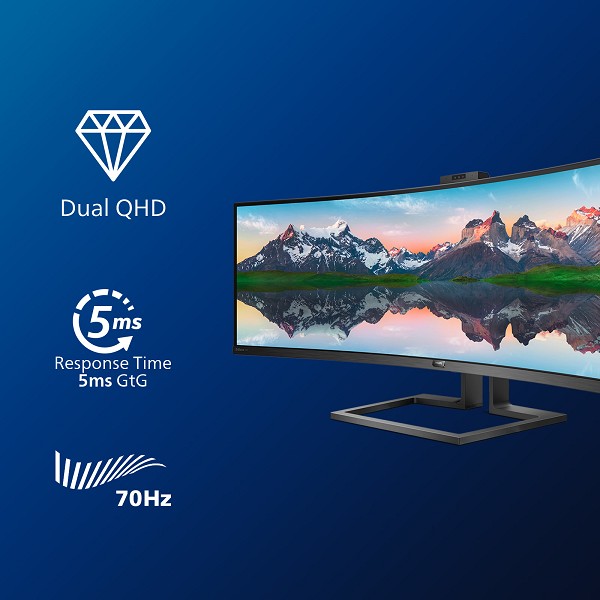 Preview: Philips P Line Curved SuperWide-LCD-Display im For hinten