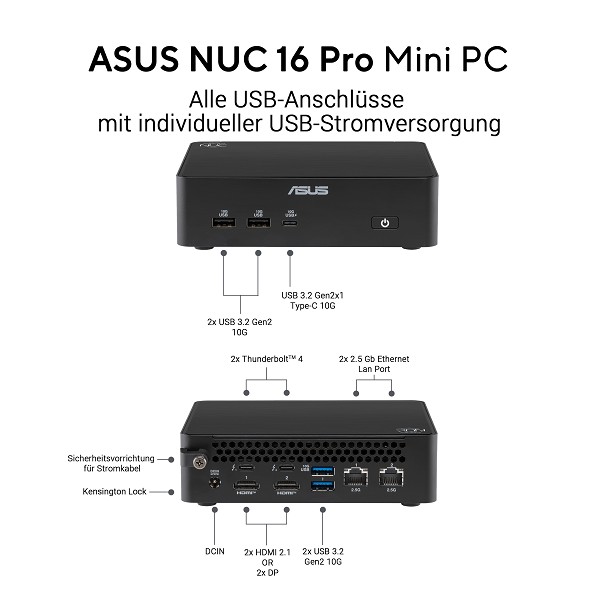 Preview: ASUS NUC 16 Pro Slim Mini PC RNUC16GDKU5663N2 (Int hinten