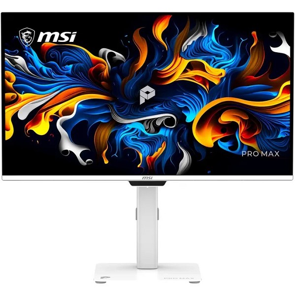 MSI PRO MAX 271UPXW12G, 26,5" 4K UHD QD-OLED, 120 Hz, 0,03 m vorn rechts