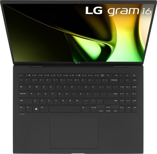 LG gram 16 (2024) schwarz, Core Ultra 7 155H, 16GB hinten