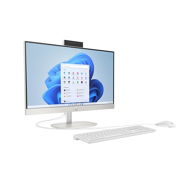 HP All-in-One 24-cr0110ng, Starry White, Ryzen 3 7 hinten