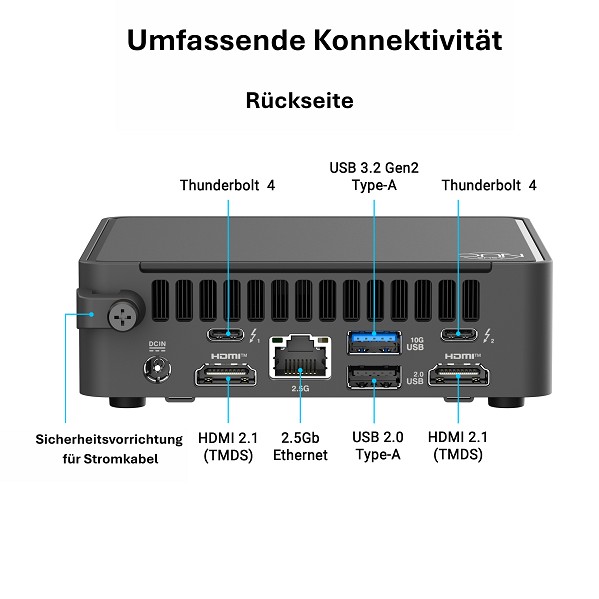 Preview: ASUS NUC 15 Pro Slim Mini PC RNUC15CRKU708402 (Int hinten
