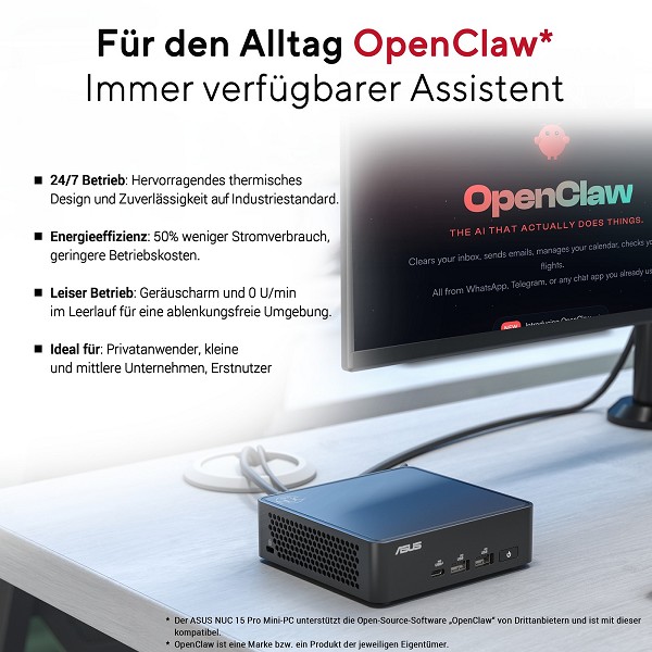 Preview: ASUS NUC 15 Pro Slim Mini PC RNUC15CRKU708402 (Int rechts