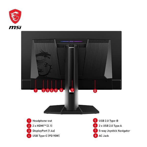 MSI MPG 271QRXDE QD-OLED Computerbildschirm 67,3 c unten