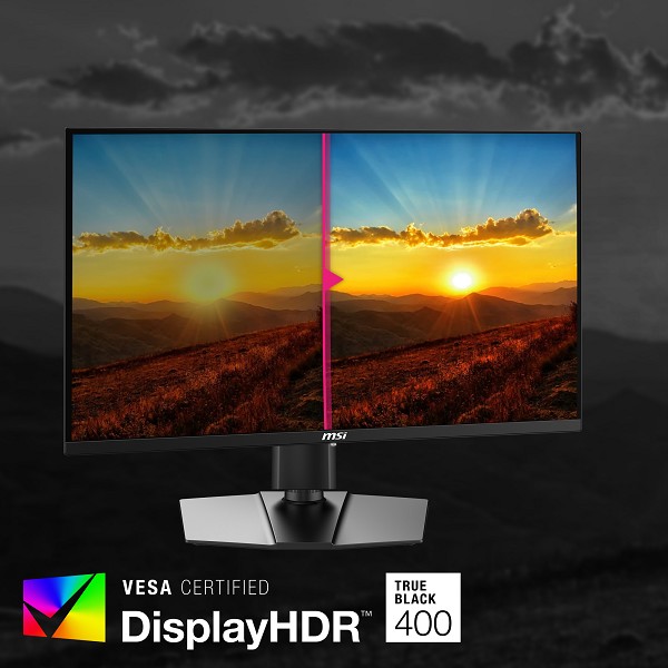MSI MPG 271QRXDE QD-OLED Computerbildschirm 67,3 c vorn links