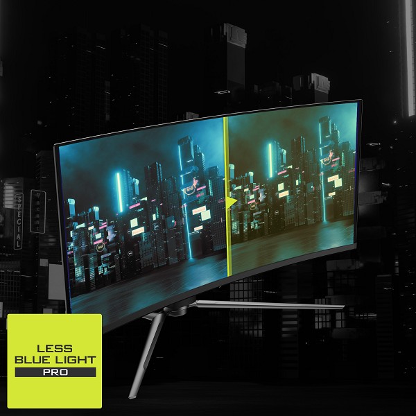 MSI MAG 341CQPDE QD-OLED Computerbildschirm 86,4 c vorn rechts