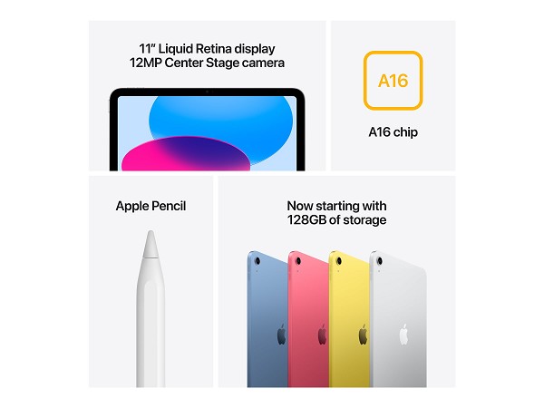 Apple iPad A16 Wi-Fi - Tablet - 128 GB - 27.9 cm ( oben