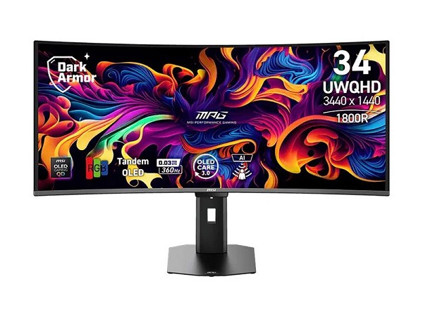 MSI MPG 341CQR X36 - OLED-Monitor - Gaming - gebog oben