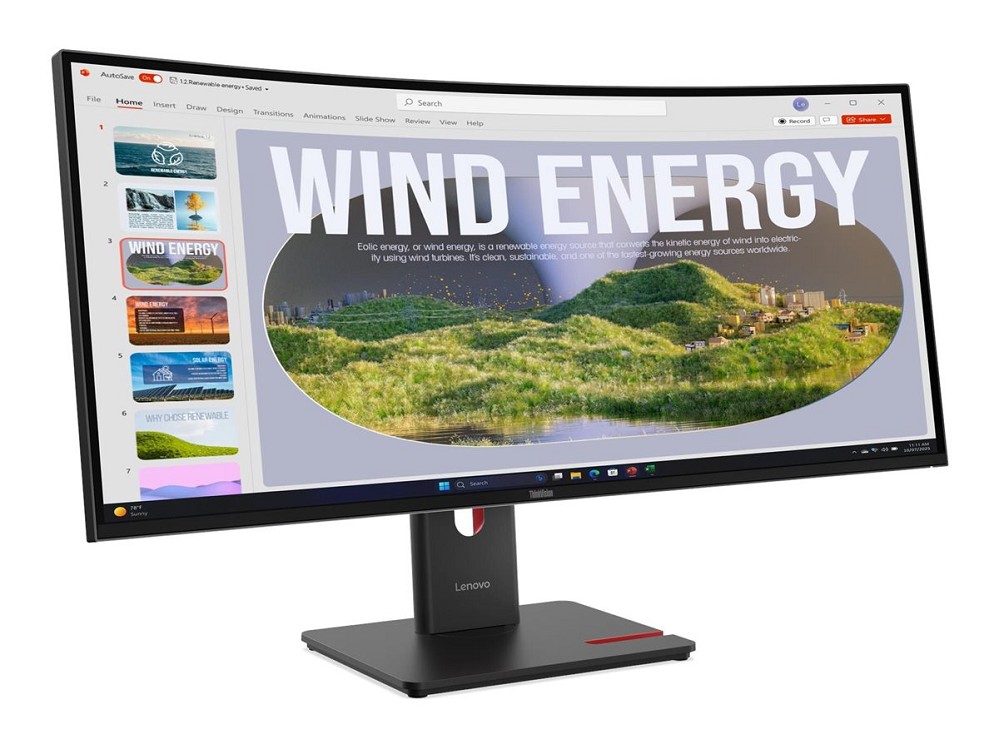 Lenovo ThinkVision T34WD-40 - LED-Monitor - geboge links