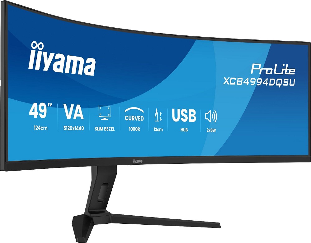iiyama ProLite XCB4994DQSU-B1, 49" DQHD VA Curved, 120Hz, 2m hinten