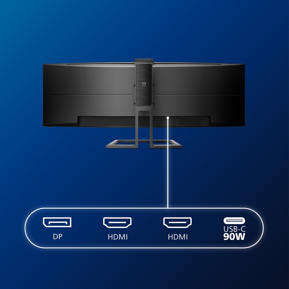 Philips P Line Curved SuperWide-LCD-Display im For oben