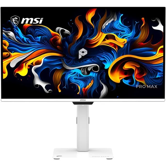 MSI PRO MAX 271UPXW12G, 26,5" 4K UHD QD-OLED, 120 Hz, 0,03 m vorn rechts