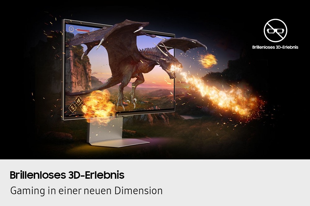 Samsung 27" Odyssey 3D (G90XF) 4K 165 Hz Gaming Mo unten